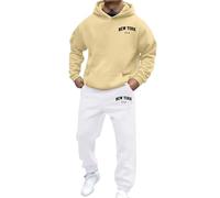 Sweatshirt Sweatpants Sets Hooded Fleece Sweatshirts Stretchy Drawstring Waist London Tracksuit Everyday Essential Casual Fit Pullover For Fitness Training