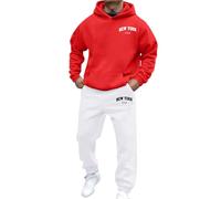 Sweatshirt Sweatpants Sets Hooded Fleece Sweatshirts Stretchy Drawstring Waist London Tracksuit Everyday Essential Casual Fit Pullover For Fitness Training
