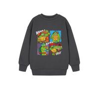 TEENAGE MUTANT NINJA Turtles Boys Grey Sweatshirt | Have A Slice Day Graphic Sweater | TMNT Kids Apparel | Leonardo, Michelangelo, Donatello & Raphael | Fun Cartoon Movie Merchandise