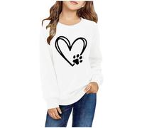 Sweatshirt Tops for Girls Cute Printed Long Sleeves Sweatshirts Casual Crew Neck Fall Winter Pullover Tops Toddler Clothes Casual Comfy Fleece Jumper School Warm Teen Girl Coat