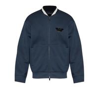 Sweatshirt with a velvet logo-shaped patch - male - Emporio Armani - Zip-throughs - Blue - S - Sweatshirts & Hoodies S