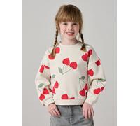 Sweatshirt with Fancy Motifs for Girls printed white