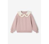 Sweatshirt with Peter Pan collar for girls pale pink