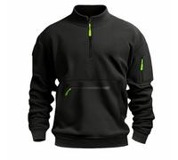 Sweatshirt With Zip Pocket Men Oversized Sweatshirt Men Half Zip Hooded Hoodies Outdoor Workout Jumpers Long Sleeve Tactical Pullovers Drawstring Contrast Ribbon Coat Cargo Fleece Sweatshirts