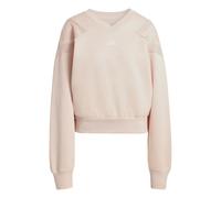 adidas Women's FUTURE ICONS THREE STRIPES V NECK SWEATSHIRT, blush pink, XL