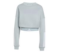 Adidas Hyperglam 3 Stripes Cropped Crewneck Sweatshirt Grey XL Women