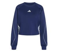 adidas Women's Stadium 3 Stripes Crew Sweatshirt, dark blue, L