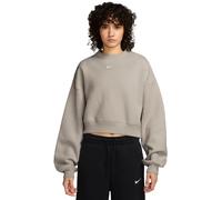 Nike Womens Studio Fleece Crop Crew Sweatshirt - Beige - Size S