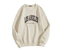 Sweatshirt Women's Black O-Neck Pullover Streetwear Soft Cotton Long Sleeve Knitted Jumper Plain Tops Jumper Hoodie Transition Wind Jacket Winter Windproof Hoodie, coffee, XL