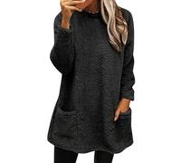Sweatshirt Women's Oversize Plush Long Sleeve Tops with Without Hood, Fashion Long Sleeve Shirt Solid Pullover Women Lightweight Jumper with Pockets, Teenager Girls Doing Crew Neck Blouses for Spring