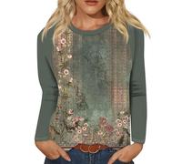 Sweatshirt Women's Without Hood Cotton: Pullover Flowers Print Hoodie Crew Neck Tunic Oversized Long Sleeve Comfortable Sweat Jacket Loose Tops Classic Tops Leisure Blouse Sport Streetwear, c, XL