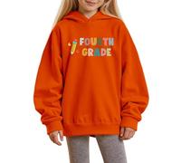 Sweatshirts for Girls Hoodie Sweatshirt Clothes Lightweight Casual Outerwear Fall Winter Spring Costume Long Sleeve Tops Warm Oversized Breathable Outerwear Letter Printed Hoodies Orange 1-2Years