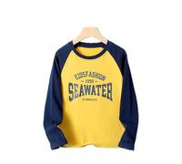 Sweatshirts for Kids Sweatshirt Unisex Breathable, Lightweight Sweater Jumber Full Sleeve Toddler Cotton Casual Pullover Clothes Uniform Ages 3-16 Years Yellow
