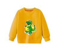 Sweatshirts for Kids Toddler Boys Pullover Jumper Long Sleeve Crewneck Cotton Casual Clothes Age 1-7 Years Yellow