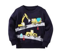 Sweatshirts for Kids Toddler Boys Pullover Jumper Long Sleeve Graphic Tops Cute Regular Fit Activewear School Clothes Age 1-7 Years Yellow