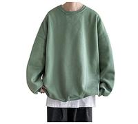 Sweatshirts for Men HJHGJ Solid Color Long Sleeve O-Neck Pullover Plus Size Loose Baggy Oversized Autumn Winter Sweater Shirts Keep Warm Soft Comfortable Regular-fit Casual Simple Blouses Tops