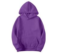 Sweatshirts for Men Pullover Round Neck Long Sleeve Solid Sweatshirt with Hood Casual Fit Lightweight Hoodies wiht Pocket Holiday Plus Size Going Out Tops Sports Running Hoodies Fall Winter Purple