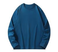 Sweatshirts for Men Uk Cotton Solid Casual Crewneck Long Sleeve Pullover Sweaters Lightweight Outdoor Comfort Sports Sweatshirt sweat t shirts for men uk Dark Blue L