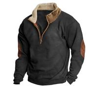 Sweatshirts for Men UK Cowboy Western Fleece Lined Bull Head Print Jacket Aztec Quarter Zip V Neck Pullover Vintage 1/4 Zip up Stand Collar Country Sweatshirts Western Gifts for Men