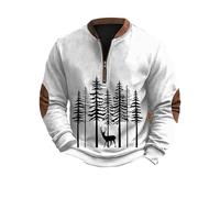 Sweatshirts For Men UK, Mens Jumpers, Half Zip Hoodless Sweatshirt Thermal Fleece Pullover Long Sleeve Crewneck Casual Christmas Athletic Outdoor Wear Top For Holiday Festive Season Comfort Fit