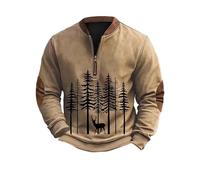 Sweatshirts For Men UK, Mens Jumpers, Half Zip Hoodless Sweatshirt Thermal Fleece Pullover Long Sleeve Crewneck Casual Christmas Athletic Outdoor Wear Top For Holiday Festive Season Comfort Fit