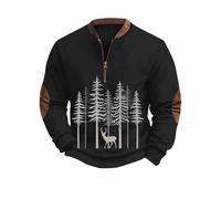 Sweatshirts For Men UK, Mens Jumpers, Half Zip Hoodless Sweatshirt Thermal Fleece Pullover Long Sleeve Crewneck Casual Christmas Athletic Outdoor Wear Top For Holiday Festive Season Comfort Fit