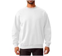 Sweatshirts for Men UK No Hood Crewneck Jumpers Long Sleeve Classic Fit Gym Pullover Solid Colour Round Neck Sportswear Ribbed Cuff Lightweight Sweatshirt Spring Autumn Tops