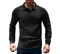 Sweatshirts For Men Uk Polo Buttoned Collared Knit Sweater Long Sleeve Elasticated Cuffs Sweatshirt Jumper Casual Smart Oversized Outerwear Solid Color Regular Fit Sportwear Hiking Golf
