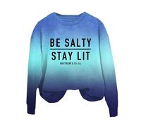 Sweatshirts For Women Be Salty Stay Lit Matthew 5:13 14 Crewneck Long Sleeve Ladies Sweatshirt Fall Causal Comfy Winter Pullover Trendy (Sky Blue, S) Sleeveless Jacket For Women