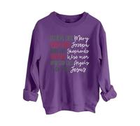 Sweatshirts For Women Believe Like Mary Trust Joseph Hope Shephrds Seek Wise Men Worship Angels Love Jesus Crewneck Ladies Sweatshirt Trendy Fall Comfy Winter Causal (Purple, S) Black Sweatshirt Women