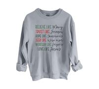 Sweatshirts For Women Believe Like Mary Trust Joseph Hope Shephrds Seek Wise Men Worship Angels Love Jesus Crewneck Ladies Sweatshirt Trendy Fall Winter (Grey, S) Ladies Waterproof Coats With Hood