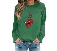 Sweatshirts For Women Butterfly Crewneck Long Sleeve Casual Ladies Sweatshirt Causal Comfy Fall Pullover Trendy Winter (Green, XXL) Black Zip Up Hoodie Womens