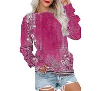 Sweatshirts For Women Floral Pocket Maple Leaves Graphic Flower Butterfly Crewneck Long Sleeve Casual Ladies Sweatshirt Comfy Pullover Fall Winter Causal (Hot Pink, XXL) Women's Waterproof Jacket