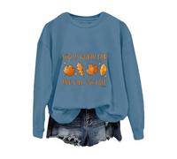 Sweatshirts For Women God Is Within Hed She Will Not Crewneck Long Sleeve Ladies Sweatshirt Winter Fall Pullover Trendy Comfy Causal (Blue, XXL) Bed Jackets Ladies