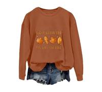 Sweatshirts For Women God Is Within Hed She Will Not Crewneck Long Sleeve Ladies Sweatshirt Winter Fall Pullover Trendy Comfy Causal (Orange, S) Womens Quilted Jackets