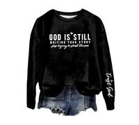 Sweatshirts For Women God Is Writing Your Story S Trying To Steal The Pen Long Sleeve Crewneck Ladies Sweatshirt Winter Comfy Pullover Causal Fall Trendy (Black, L) Padded Waterproof Women's Jackets