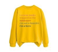 Sweatshirts For Women I Rescuce Books Trapped In The Bookstore I'm Not A Hoarder I'm A Hero Crewneck Long Sleeve Ladies Sweatshirt Trendy Fall Comfy Pullover Winter Causal (Yellow, M) Womens Rain Coat