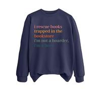 Sweatshirts For Women I Rescuce Books Trapped In The Bookstore I'm Not A Hoarder I'm A Hero Crewneck Long Sleeve Ladies Sweatshirt Trendy Fall Comfy Pullover Winter Causal (Dark Blue, M) Women Jacket