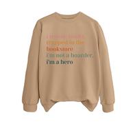 Sweatshirts For Women I Rescuce Books Trapped In The Bookstore I'm Not A Hoarder I'm A Hero Crewneck Long Sleeve Ladies Sweatshirt Trendy Fall Winter Causal (Khaki, S) Waterproof Coats For Women Uk