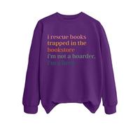Sweatshirts For Women I Rescuce Books Trapped In The Bookstore I'm Not A Hoarder I'm A Hero Crewneck Long Sleeve Ladies Sweatshirt Trendy Fall Comfy Winter Causal (Purple, L) Puffer Coat Women