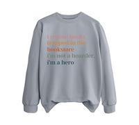 Sweatshirts For Women I Rescuce Books Trapped In The Bookstore I'm Not A Hoarder I'm A Hero Crewneck Long Sleeve Ladies Sweatshirt Trendy Fall Comfy Winter Causal (Grey, S) Womens Puffer Jacket