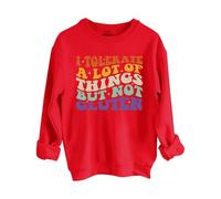 Sweatshirts For Women I Tolerate A Lot Of Things But Not Gluten Crewneck Long Sleeve Ladies Sweatshirt Trendy Fall Winter Pullover Comfy Causal (Red, L) Ladies Waterproof Coats