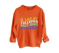Sweatshirts For Women I Tolerate A Lot Of Things But Not Gluten Crewneck Long Sleeve Ladies Sweatshirt Trendy Fall Winter Pullover Comfy Causal (Orange, S) Ladies Jackets Size 20-22
