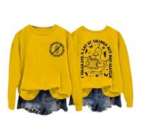 Sweatshirts For Women I Tolerate A Lot Of Things But Not Gluten Duck Crewneck Long Sleeve Ladies Sweatshirt Fall Trendy Winter Pullover Comfy Causal (Yellow, L) Womens Hoodies Size 16