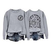 Sweatshirts For Women I Tolerate A Lot Of Things But Not Gluten Duck Crewneck Long Sleeve Ladies Sweatshirt Fall Trendy Winter Pullover Comfy Causal (Grey, M) Ladies Sweatshirts Without Hood