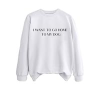 Sweatshirts For Women I Want To Go Jone To My Dog Crewneck Long Sleeve Ladies Sweatshirt Trendy Fall Comfy Causal Winter Pullover (White, XXL) Oversized Hoodie Women
