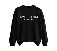 Sweatshirts For Women I Want To Go Jone To My Dog Crewneck Long Sleeve Ladies Sweatshirt Trendy Fall Comfy Causal Winter Pullover (Black, L) Women Puffer Jacket
