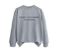 Sweatshirts For Women I Want To Go Jone To My Dog Crewneck Long Sleeve Ladies Sweatshirt Trendy Fall Comfy Causal Winter Pullover (Grey, M) Hooded Blanket Women