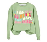 Sweatshirts For Women I Work Hard So My Dog Can Have Nice Things Crewneck Long Sleeve Ladies Sweatshirt Fall Trendy Comfy Causal Pullover Winter (Green, XL) Women's Outdoor Waterproof Jackets