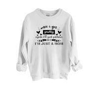 Sweatshirts For Women Once I Get Pretty Again I'll Post Pictures But I’M Just A Mom Crewneck Long Sleeve Ladies Sweatshirt Trendy Fall Winter Comfy Causal Pullover (White, L) Black Hoodie Women